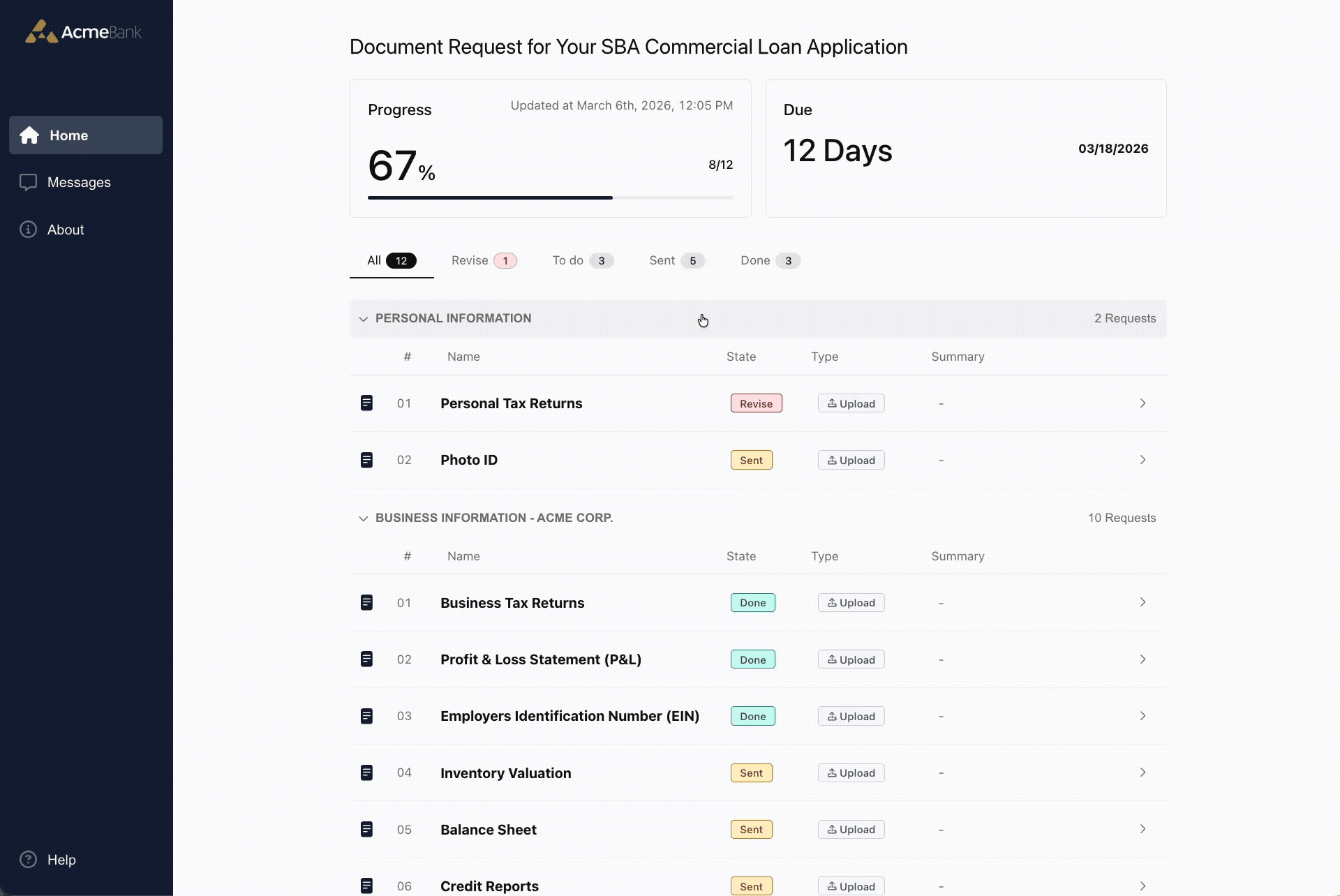 Clearer request status