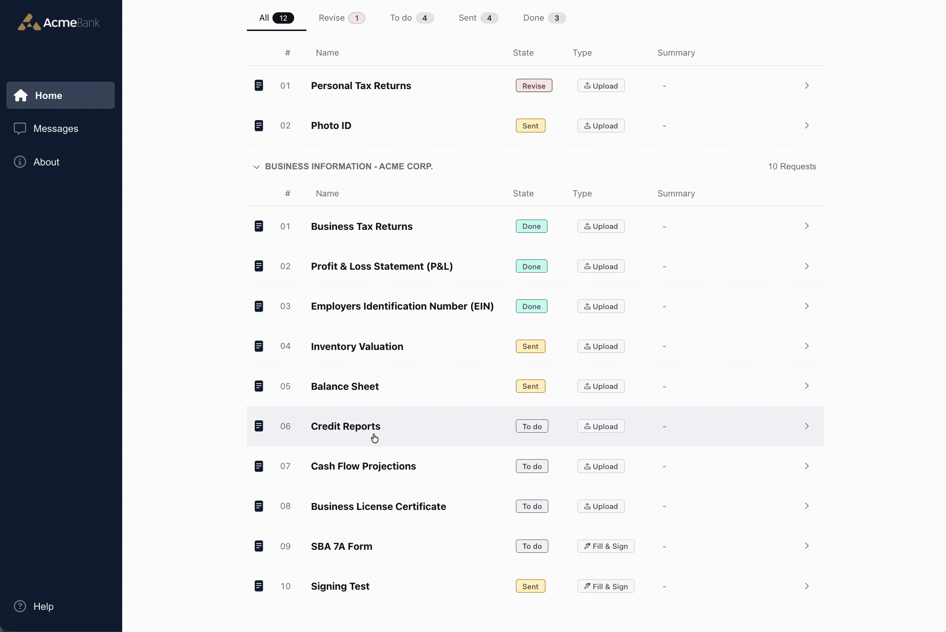 Dedicated Request Page